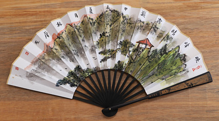 （带合影）中国美协会员 林厚成 精品折扇
