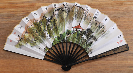 （带合影）中国美协会员 林厚成 精品折扇