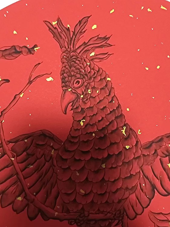 王新 鹦鹉（带实木框，白色）