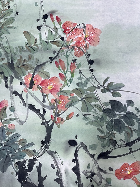 江苏省花鸟画研究会会员  邵红艳 凌霄