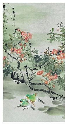 江苏省花鸟画研究会会员  邵红艳 凌霄