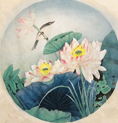 雪中寒蕊 荷花图