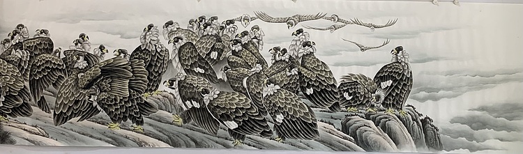 王振兴 百鹰图