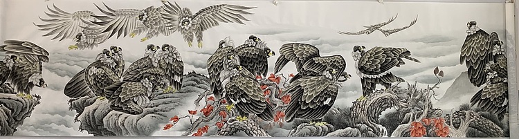 王振兴 百鹰图
