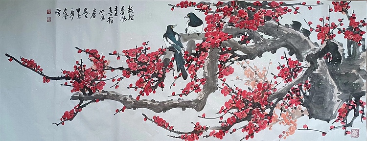 山东省美协会员 闫友会 双喜图