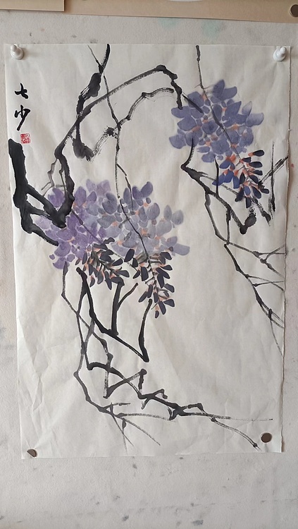 青年书画家 七汐 紫藤