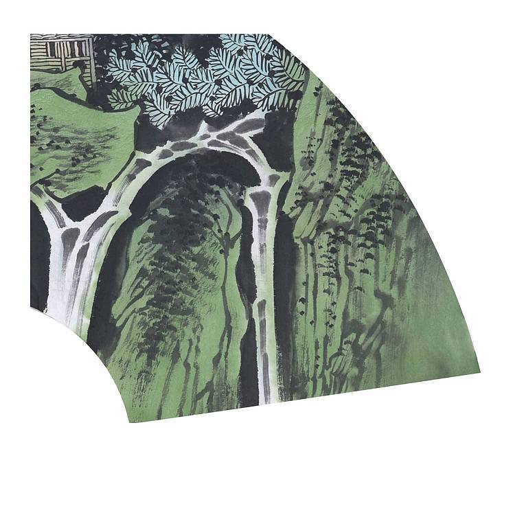 满维起《翠山雅居》山水扇面 63 31（有合影 视频）