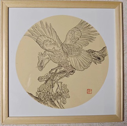 王新 雄鹰（带实木框 ，原木色）