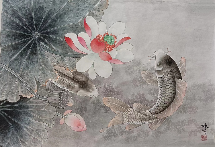 湖北美术学院艺术硕士 李林   有鱼图