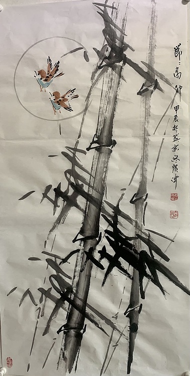 佟广伟 〈节节高升〉省市美协会员，张大千第四代传人。