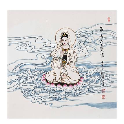 河北美协会员 张思俭《观音大士宝像》人物 67 67