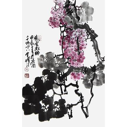中美协理事·山东美协副主席朱全增《紫云献瑞》花鸟 69 45