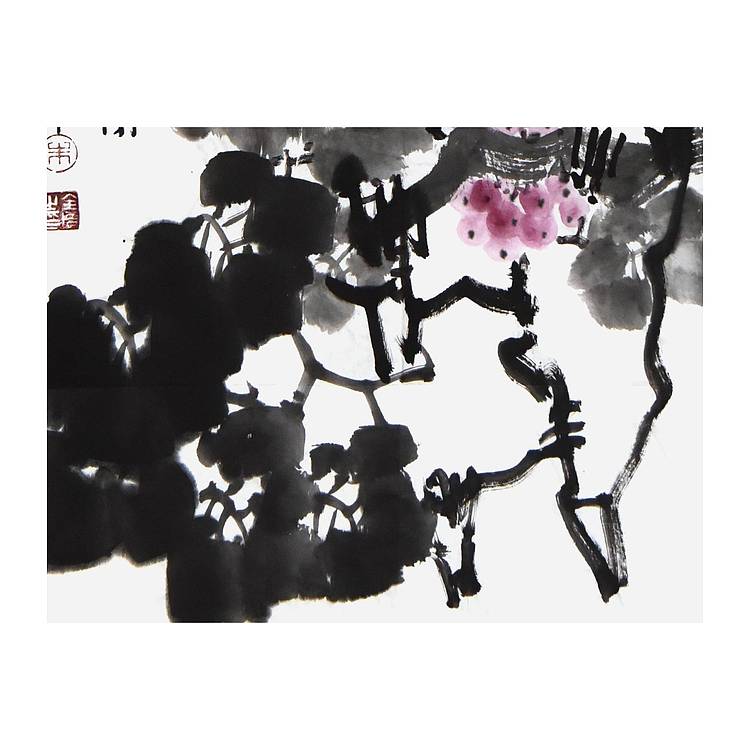 中美协理事·山东美协副主席朱全增《紫云献瑞》花鸟 69 45