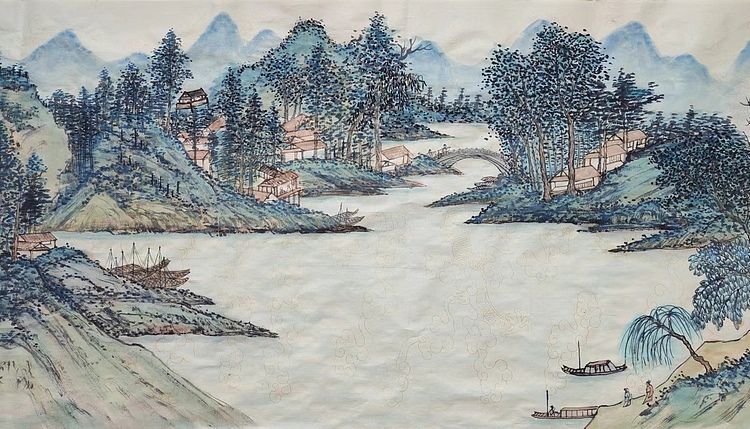 云海松涛 明文征明画—浒溪草堂图