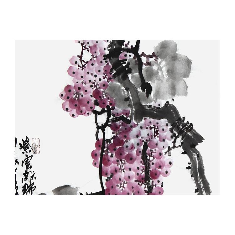 中美协理事·山东美协副主席朱全增《紫云献瑞》花鸟 69 45