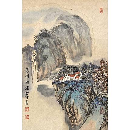 河北美协会员 张思俭《居山图》山水 67 45