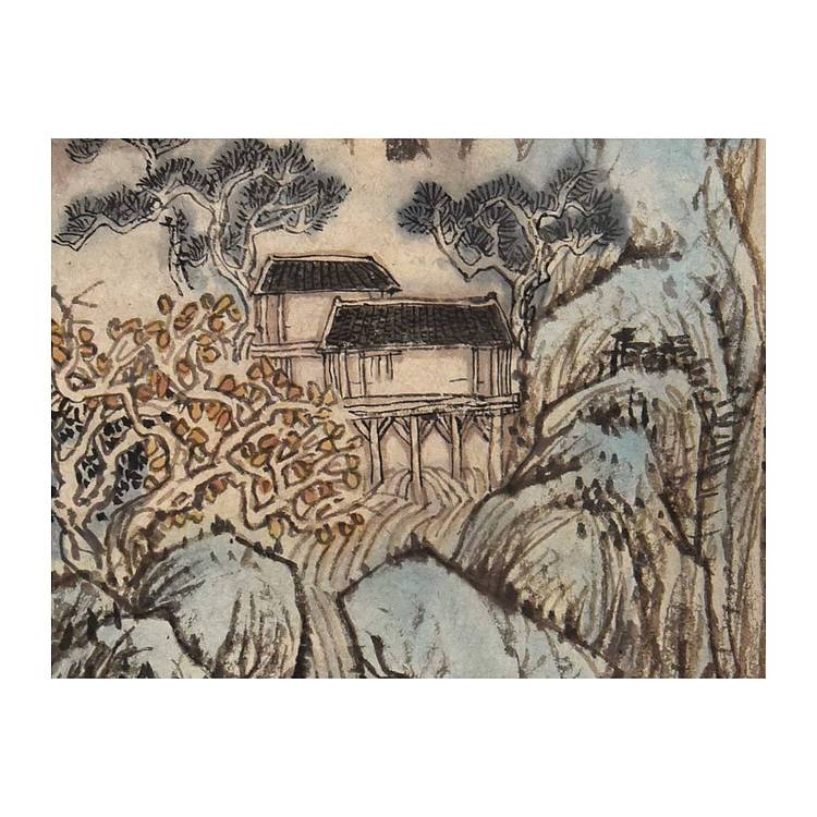 河北美协会员 张思俭《居山图》山水 67 45