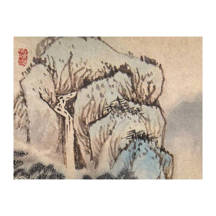 河北美协会员 张思俭《居山图》山水 67 45