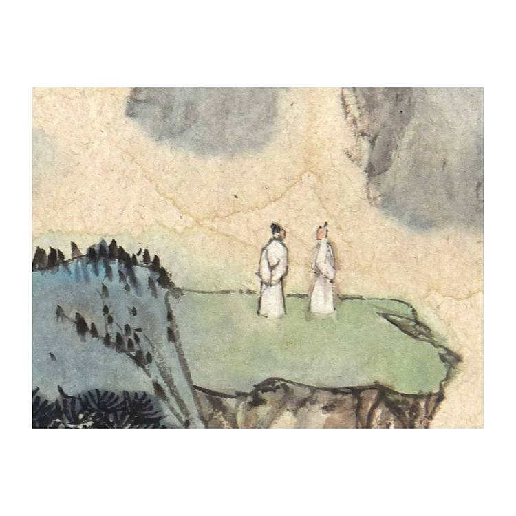 河北美协会员 张思俭《赏泉图》山水 67 45