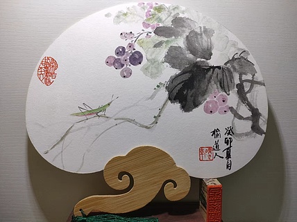 王兴凯 花鸟扇面双面字画