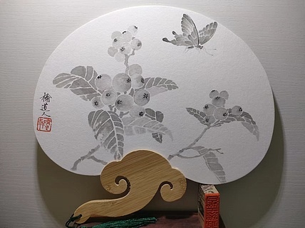 王兴凯 花鸟扇面双面字画