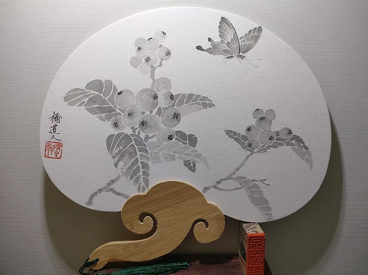 王兴凯 花鸟扇面双面字画