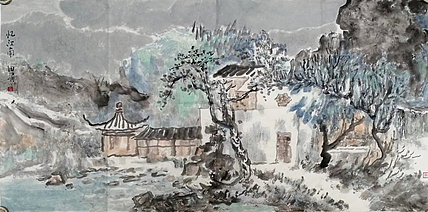 画院研究员 中国画学会理事 中国艺术研究院贾又福山水画工作室 田肃 精品山水作品