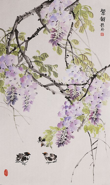 美院硕士，一级教师，青年潜力艺术家 张艳玲 国画
