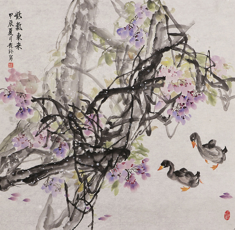 美院硕士，一级教师，青年潜力艺术家 张艳玲 国画