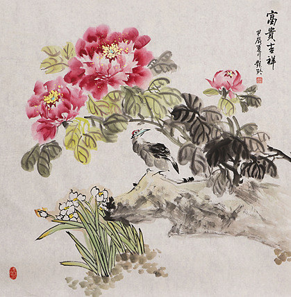 美院硕士，一级教师，青年潜力艺术家 张艳玲 国画