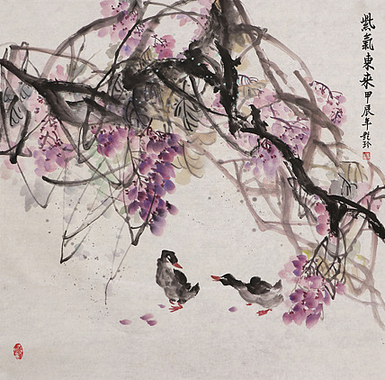 美院硕士，一级教师，青年潜力艺术家 张艳玲 国画