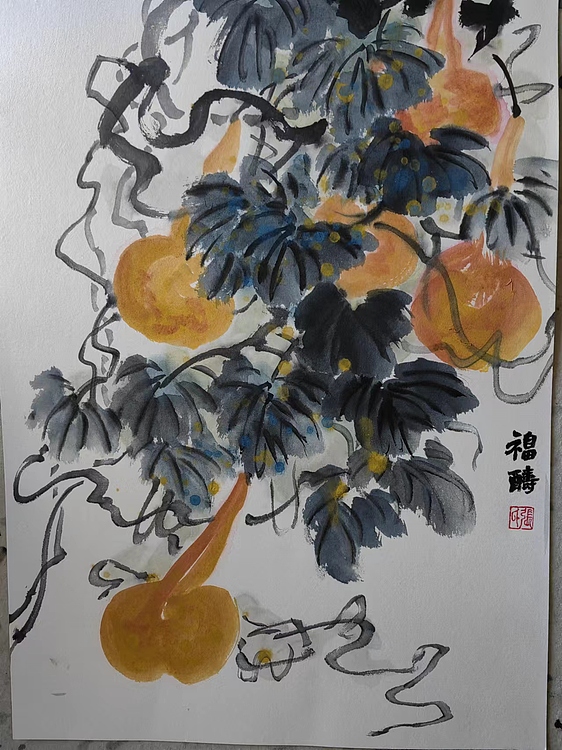 张米琴 福寿图