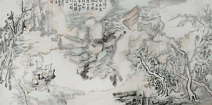 画院研究员 中国画学会理事 中国艺术研究院贾又福山水画工作室 田肃 精品山水作品