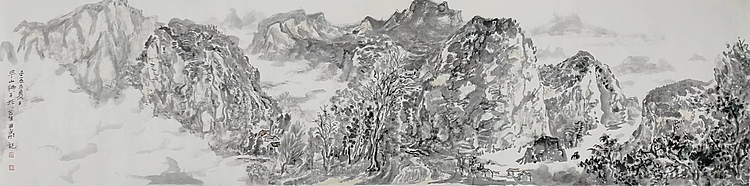 画院研究员 中国画学会理事 中国艺术研究院贾又福山水画工作室 田肃 精品山水作品