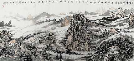 画院研究员 中国画学会理事 中国艺术研究院贾又福山水画工作室 田肃 精品山水作品