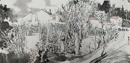 画院研究员 中国画学会理事 中国艺术研究院贾又福山水画工作室 田肃 精品山水作品