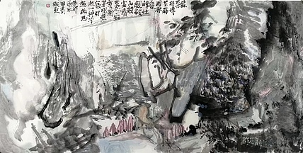 画院研究员 中国画学会理事 中国艺术研究院贾又福山水画工作室 田肃 精品山水作品