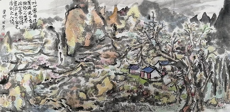 画院研究员 中国画学会理事 中国艺术研究院贾又福山水画工作室 田肃 精品山水作品