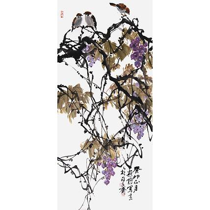 河北省美协、书协会员 游鹤《硕果累累》花鸟 97 45