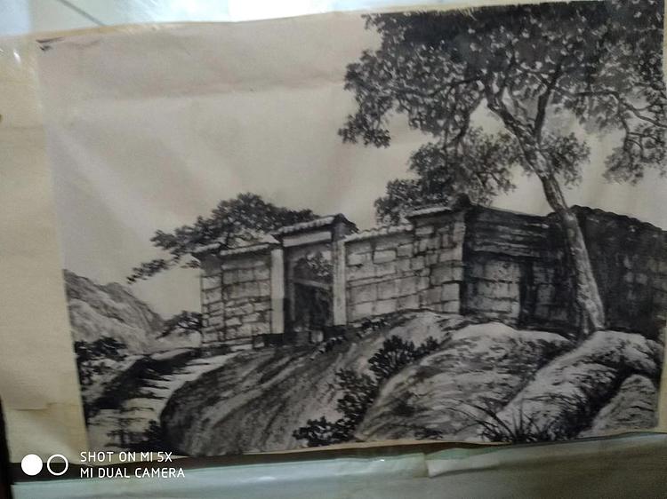 梁跃军 扇面山水