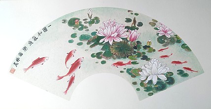 砚沐 一团和气鱼乐图