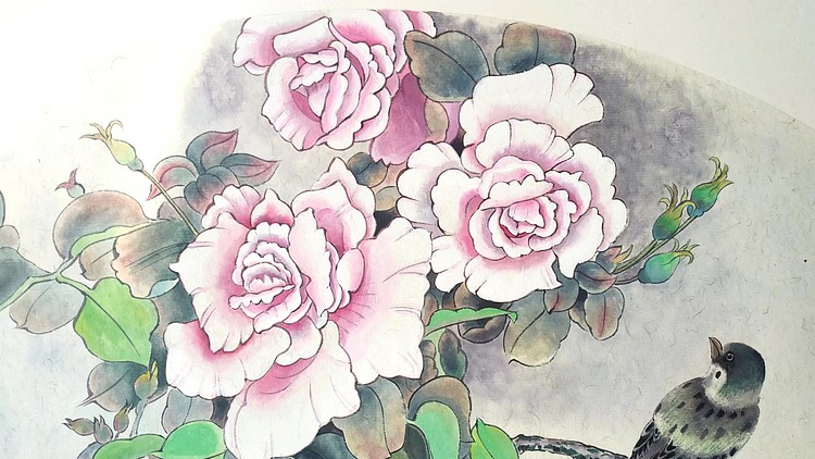 砚沐 月季小鸟