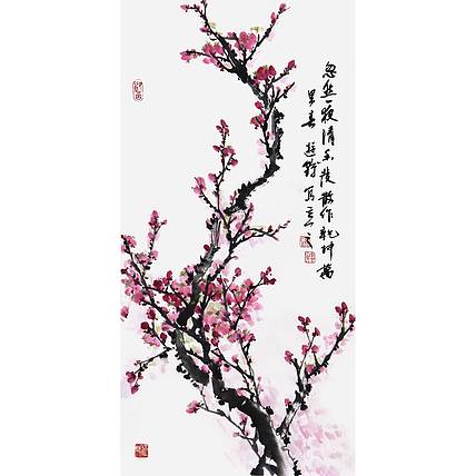 河北省美协、书协会员 游鹤《春到花满枝》花鸟 70 35