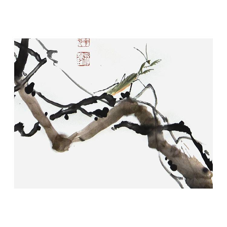 河北省美协、书协会员 游鹤《花满枝》花鸟 70 35