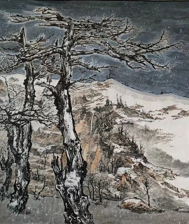 刘自中 乾坤瑞雪图