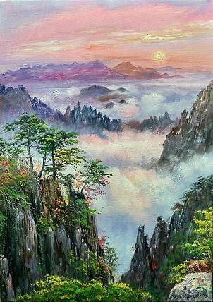 梁峰 黄山日出