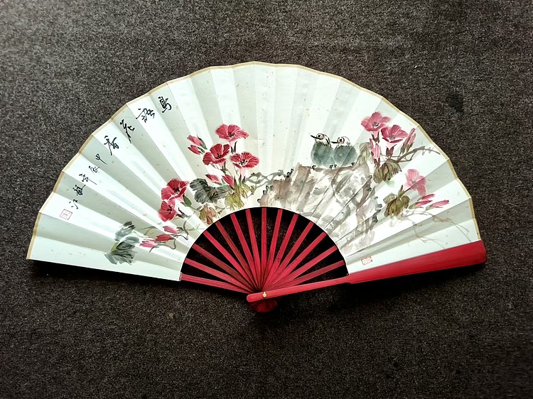 当代著名书画家 醉墨 朱毅江国画扇面作品
