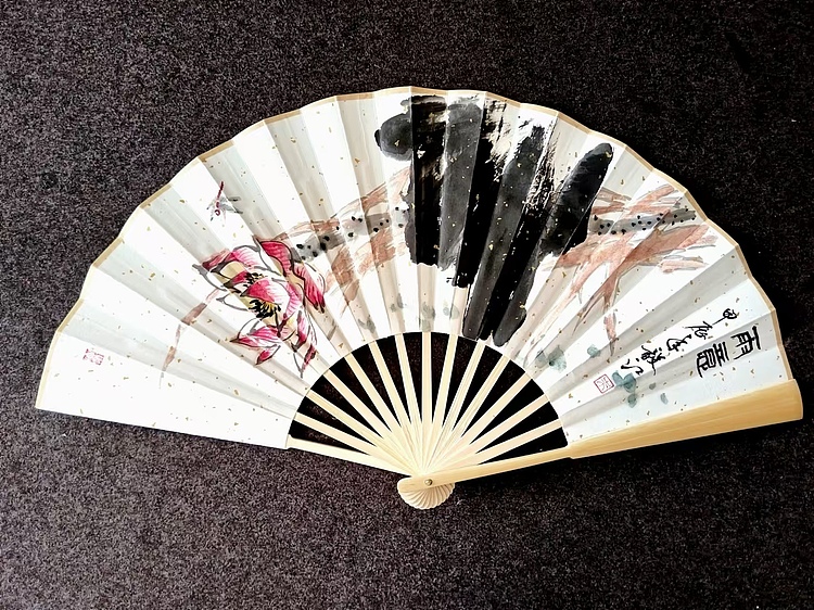 当代著名书画家 醉墨 朱毅江国画扇面作品