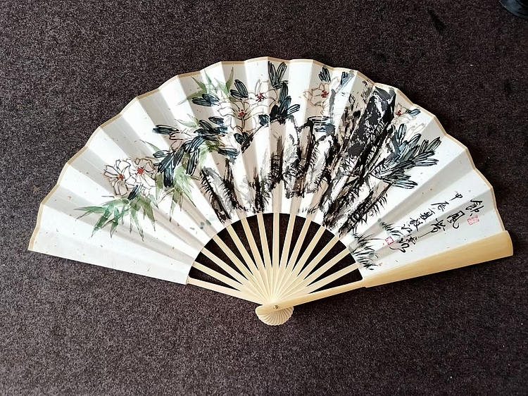 当代著名书画家 醉墨 朱毅江国画扇面作品