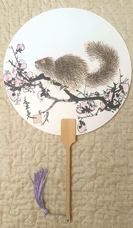 土堂主人 团扇，扇面，松鼠，鼠